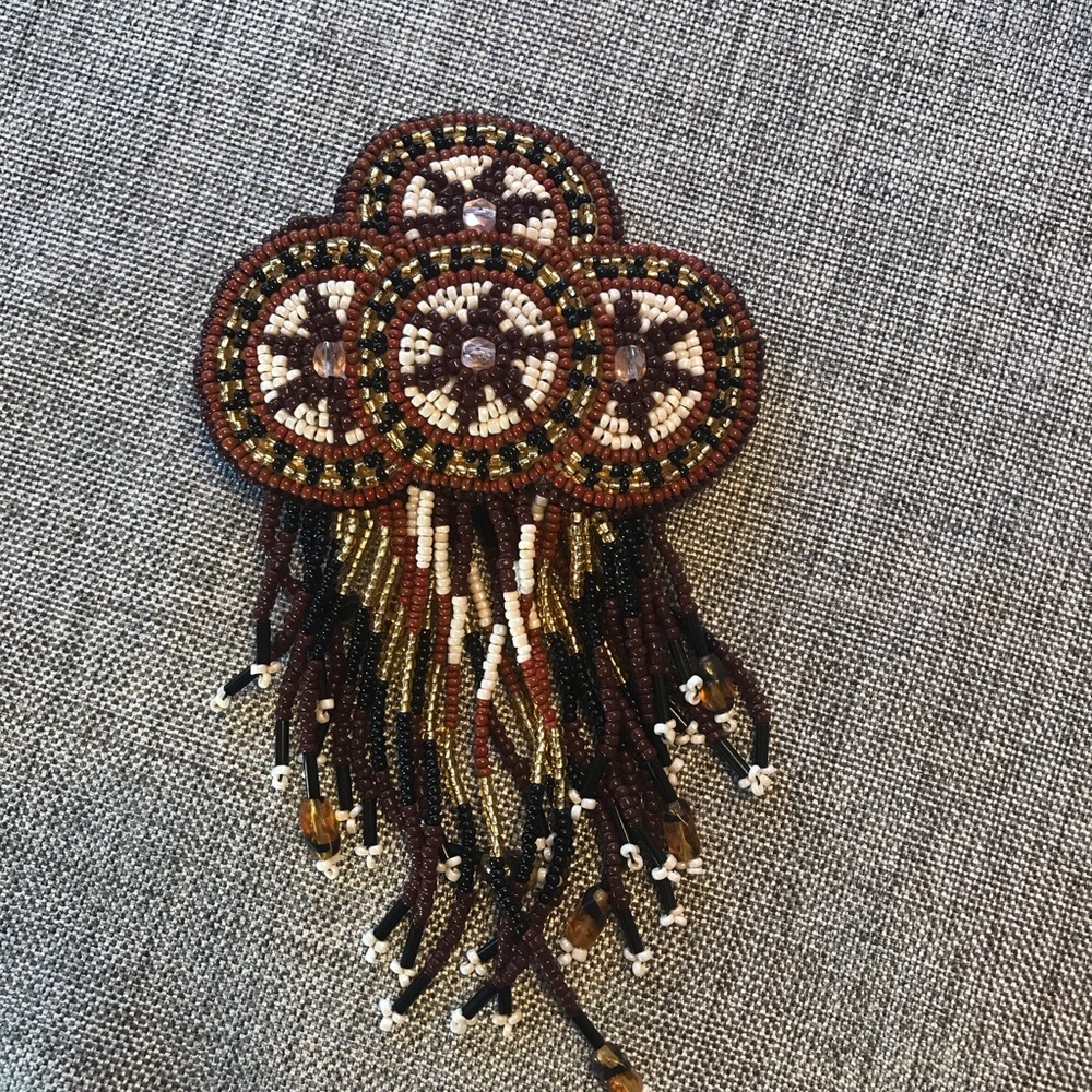 Beaded barrette.